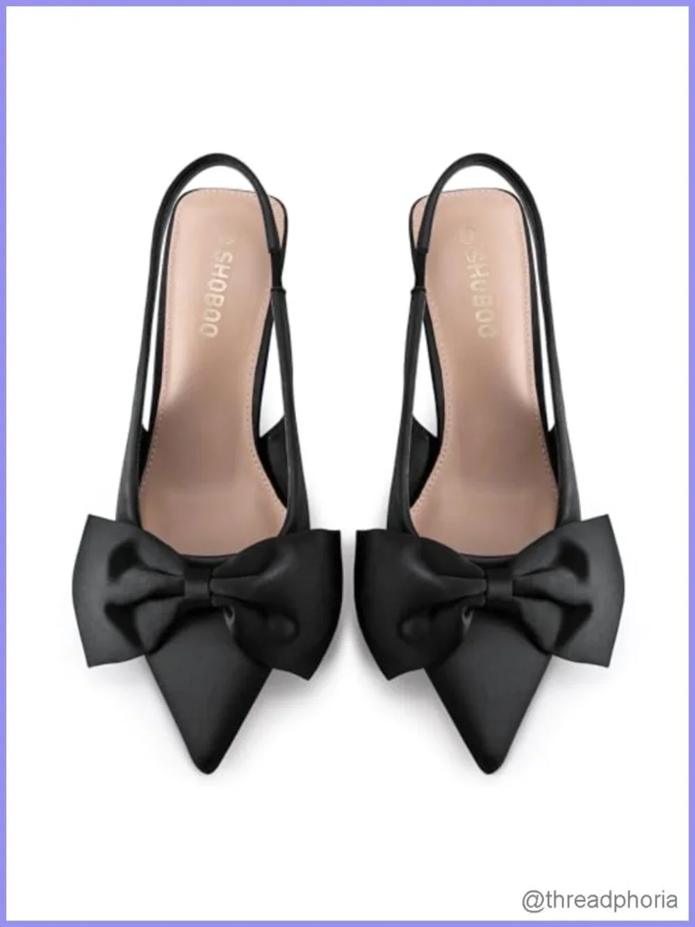 Women's Bow Slingback Heels Pointed Toe Kitten Pumps Dress Shoes with Elastic